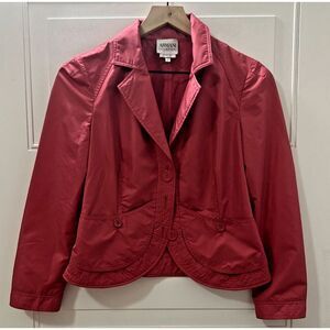 Armani Collezioni Jacket‎ Women Size 4 Pink Lightweight Button Front Windbreaker
